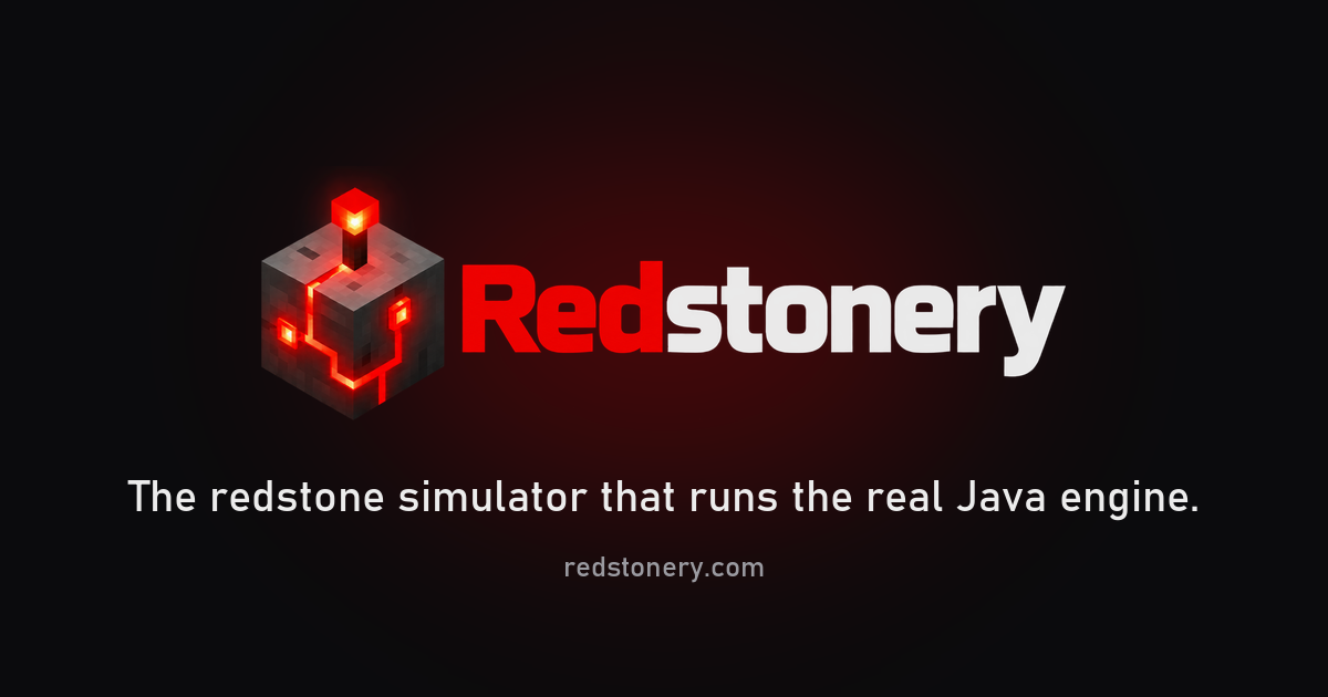 Redstonery: a redstone circuit simulator that runs the real Java engine